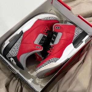 Nike Red and Gray Sneakers with Black Accents